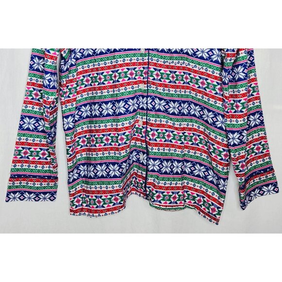 Lands' End Womens Holiday Fair Isle Pajama Set Long Sleeve Top Pants Medium Tall - Picture 5 of 12